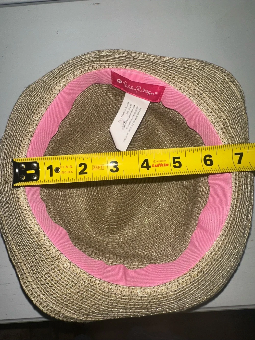 Lilly Pulitzer Girls Straw Fedora Hat Tropical Print Band Beach Sun